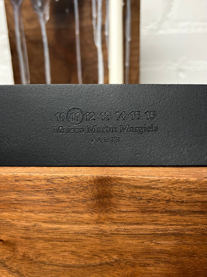 Maison Margiela ‘Square Buckle’ Gold/Black Leather Belt