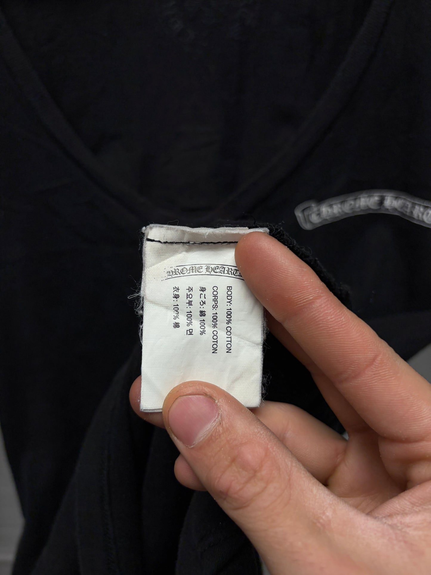 Chrome Hearts ‘Star Logo’ Black Womens Plunge Neck Black T-Shirt