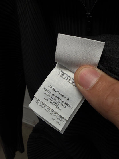 Issey Miyake Homme Plisse Pleated Black Zip-Up Track Jacket