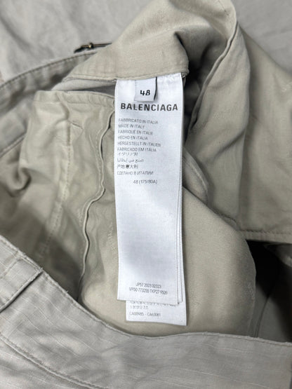 2023 Balenciaga Convertible Distressed Rip-Stop Cargo Pants