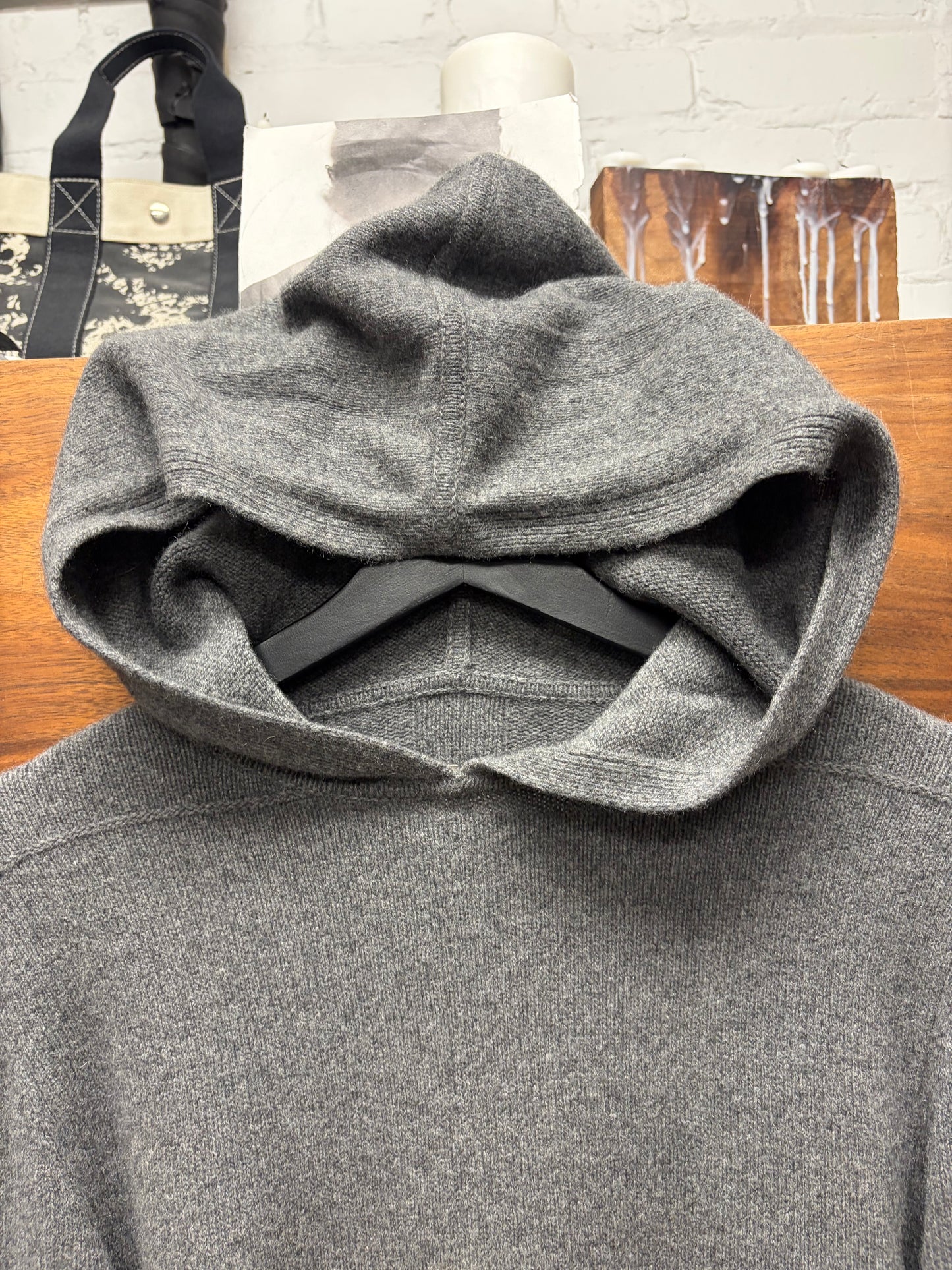 AW2020 Rick Owens ‘Performa’ Grey Cashmere Pullover Hoodie