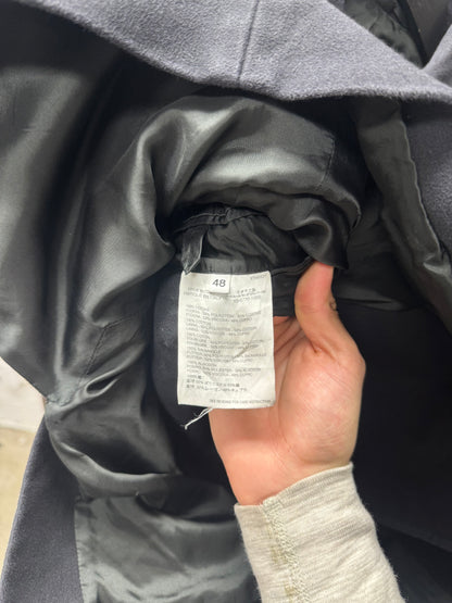 Helmut Lang ‘Plum’ Faded Black Moleskin Double Breasted Coat
