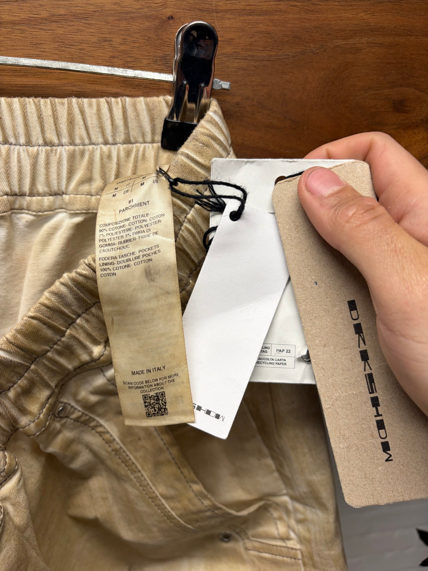 Rick Owens ‘CargoBela’ Waxed Parchment Wide Leg Pants