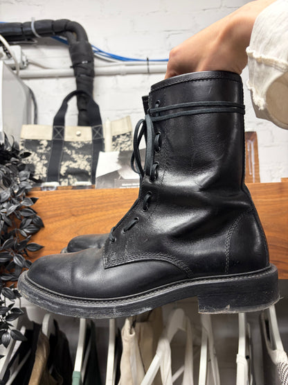AW2014 Saint Laurent by Hedi Slimane ‘Ranger’ Black Leather Combat Boots