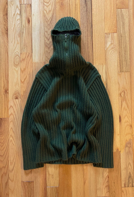 Autumn Winter 2001 Undercover Melting Pot ‘Ninja Zip’ Ribbed Balaclava Hoodie