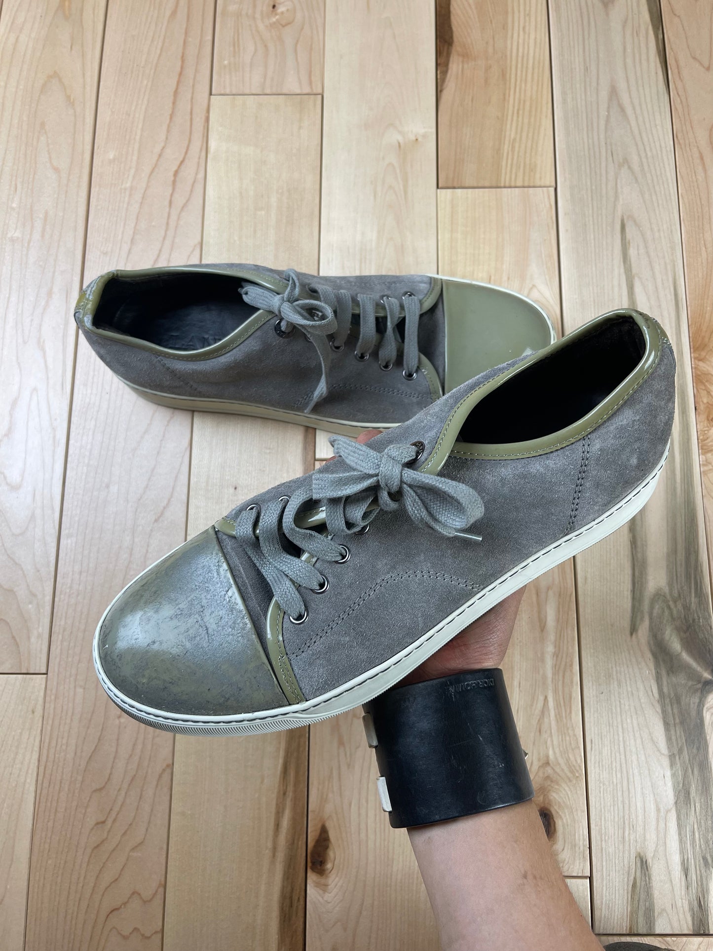 Lanvin Sage Green Low Top Skate Sneakers