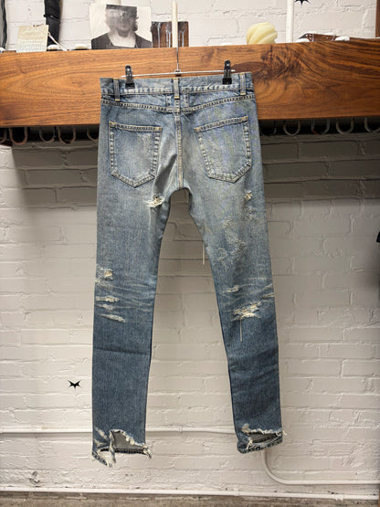 AW2013 Saint Laurent by Hedi Slimane ‘Chain Distressed’ D02 Skinny Jeans