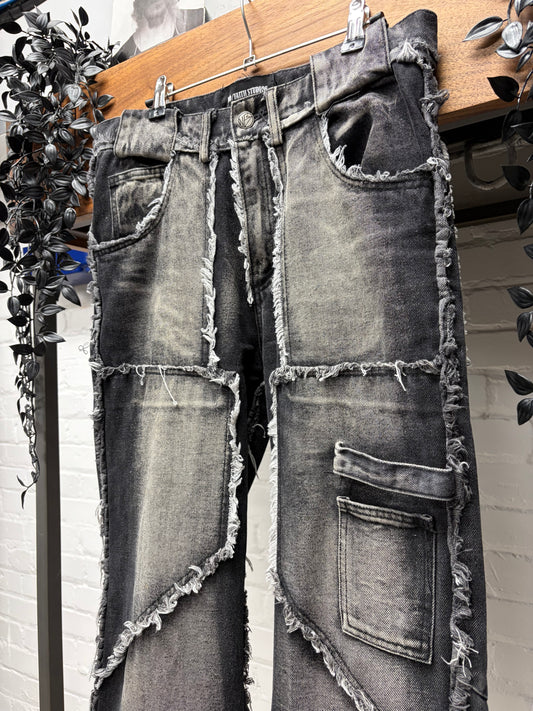 No Faith Studios ‘003 Stone Wash’ Flared Leg Denim