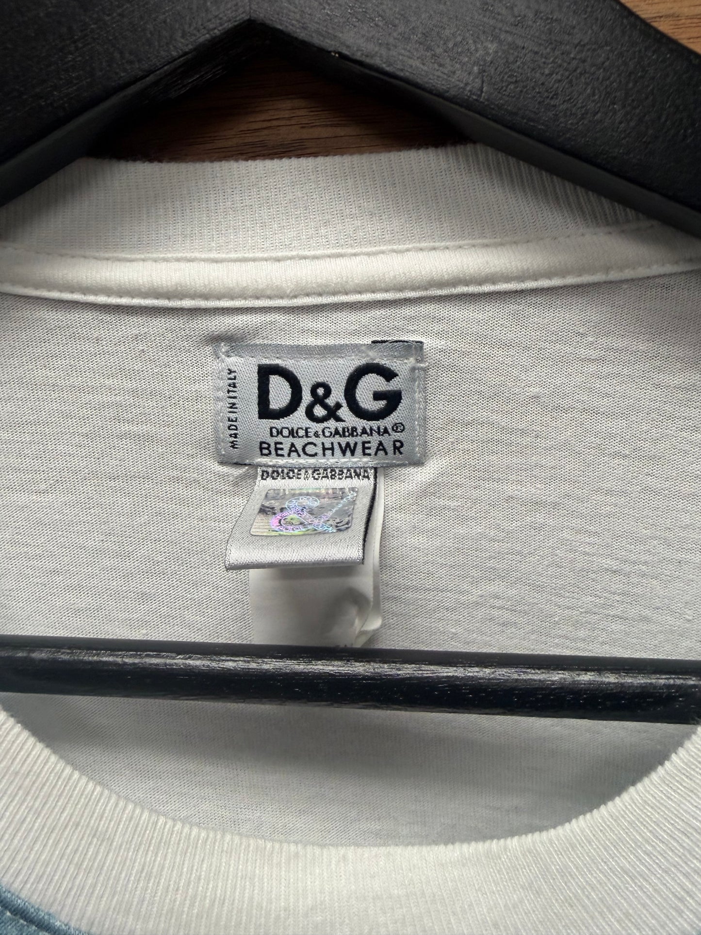 2000s Dolce & Gabbana ‘Beachwear’ White Graphic T-Shirt
