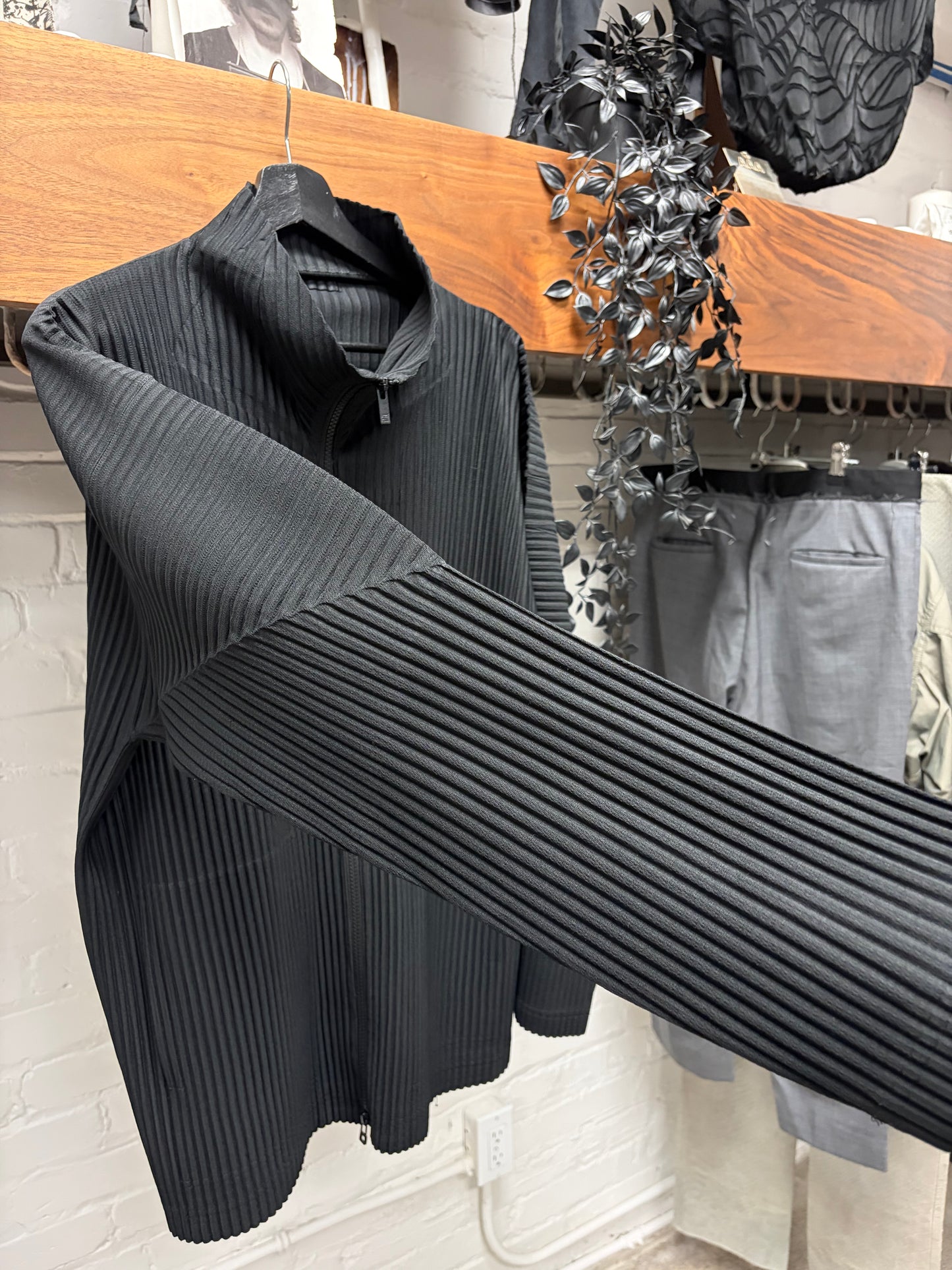 Issey Miyake Homme Plisse Pleated Black Track Jacket