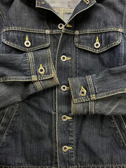 Issey Miyake Raw Overdyed Blue Denim Jacket