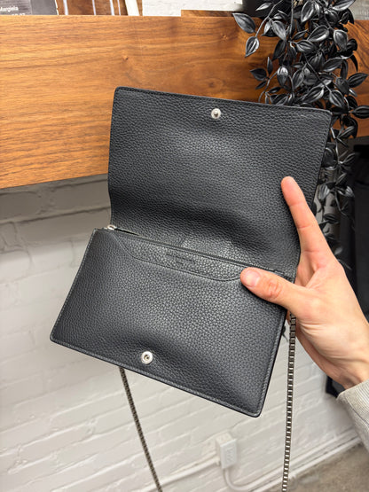 Balenciaga Grained Black Leather ‘Le City’ Wallet on Chain