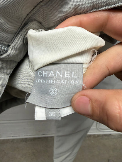 Chanel Sport Light Grey ‘Flight Bomber’ Cropped Zip-Up Jacket