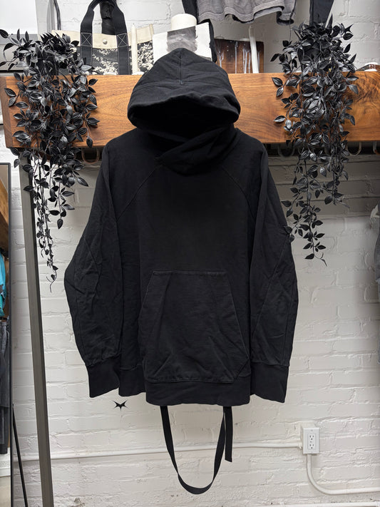 SS2018 Julius ‘Bondage Strap’ Black Cotton Pullover Hoodie