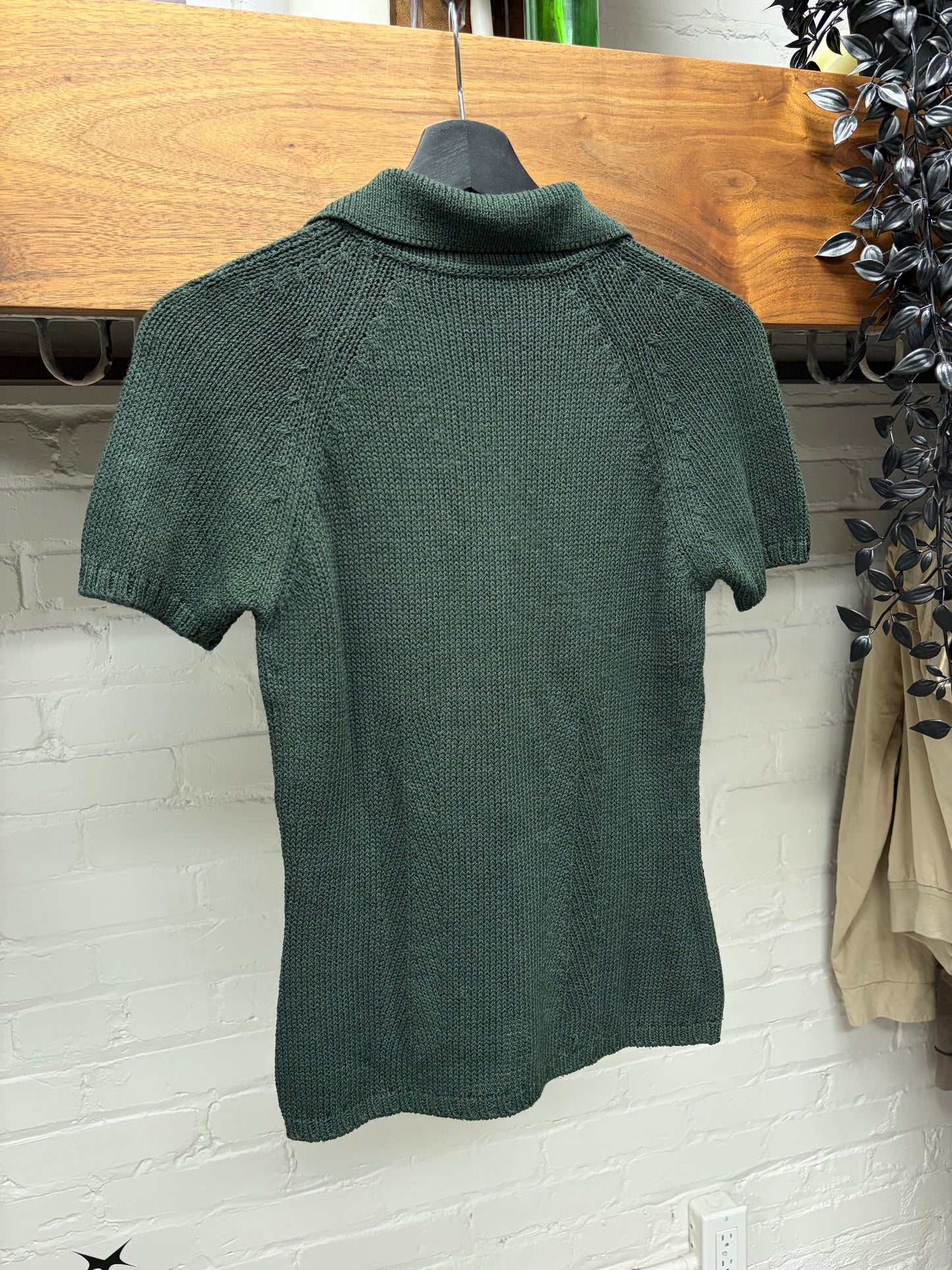 SS1996 Vintage Gucci by Tom Ford Dark Green Short Sleeve Knit Polo