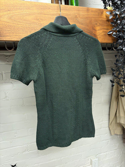 SS1996 Vintage Gucci by Tom Ford Dark Green Short Sleeve Knit Polo