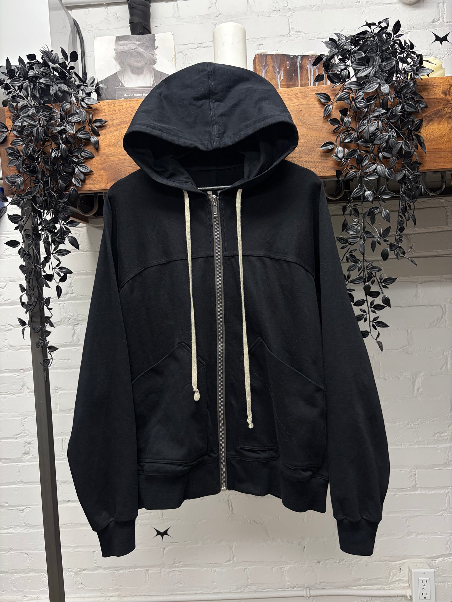 AW2022 Rick Owens ‘Strobe’ Jersey Cotton ‘Windbreaker’ Zip-Up Hoodie