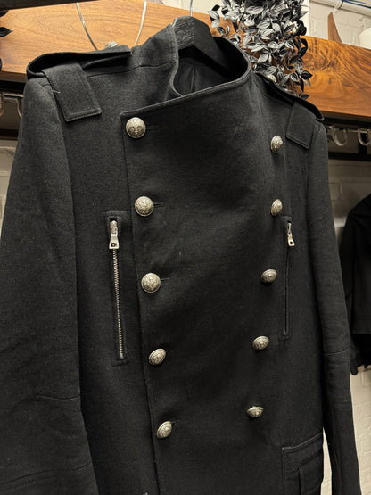 AW2012 Balmain by Olivier Rousteig Double Breasted Full Length Military Wool Coat