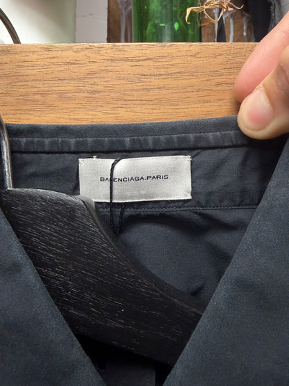 Balenciaga Slim Fit Black Cotton Button Up Shirt