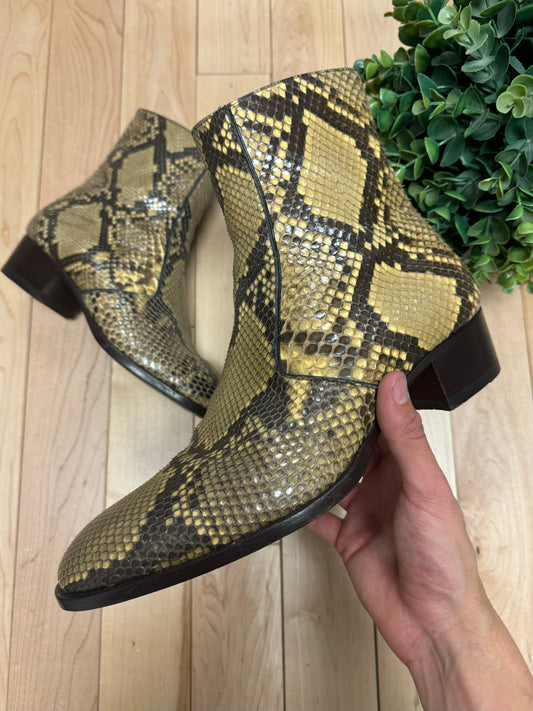 Saint Laurent Genuine Python Leather Lukas Boots