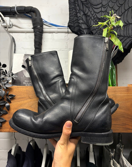 Rick Owens ‘Creeper’ Black Leather ‘Goodyear Sole’ Combat Boots