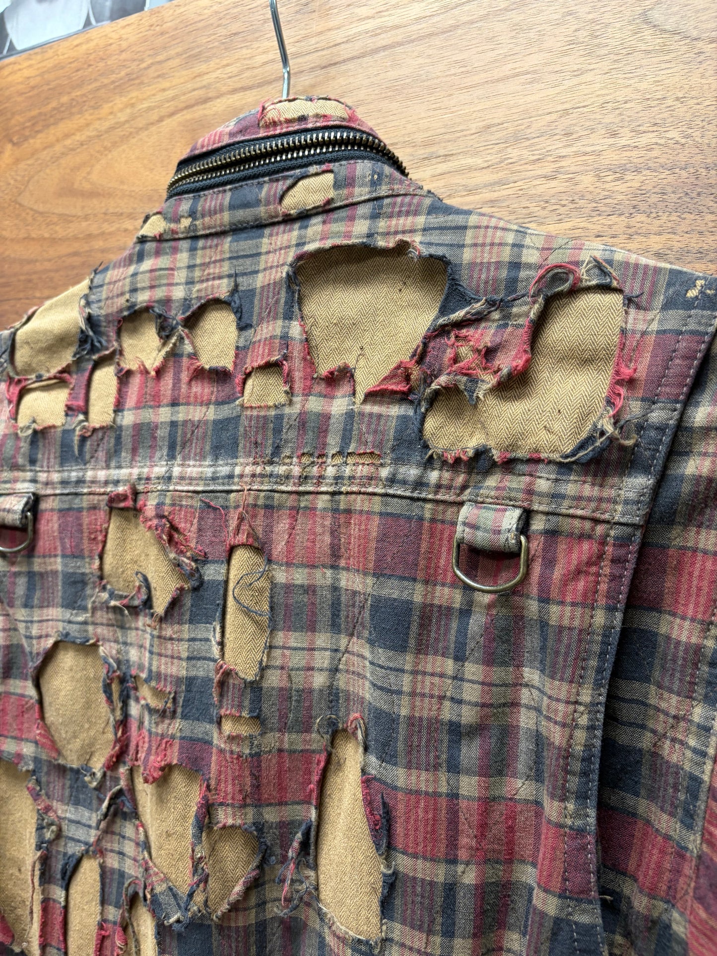Blackmeans ‘Crust Punk’ Distressed Plaid Batallion Scab Jacket