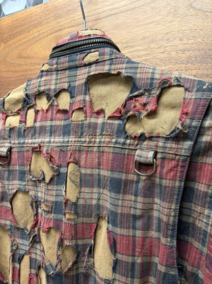 Blackmeans ‘Crust Punk’ Distressed Plaid Batallion Scab Jacket