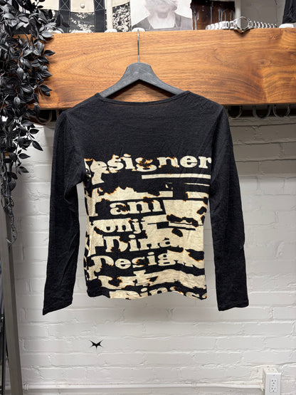 Yohji Yamamoto Wool Print Long Sleeve Shirt