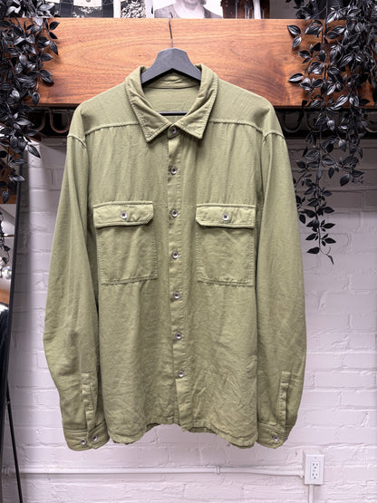 Rick Owens DRKSHDW ‘Sage’ Green Collared Work Shirt