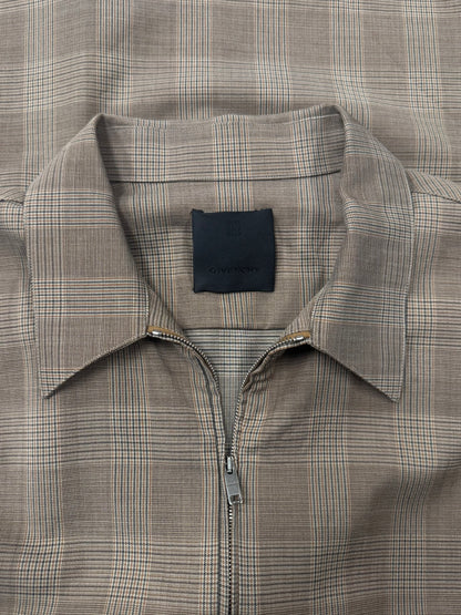 Givenchy Brown Gingham Checkered Windbreaker Jacket