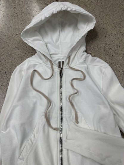 SS2020 Rick Owen Chalk White ‘Jason’ Zip Up Hoodie