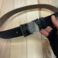 Burberry Black Leather Buckle Logo Belt