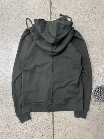 Damir Doma Reconstructed Green Zip-Up Hoodie