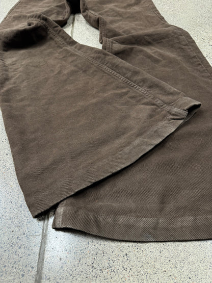 AW2023 Rick Owens ‘Luxor’ Bolans Chocolate Brown Flared Leg Denim