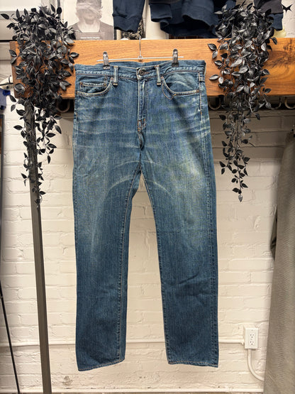 Kapital Raw Washed Indigo Blue Bootcut Denim