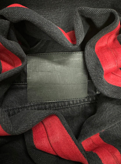 Spring Summer 2016 Balenciaga ‘Red Stripe’ Washed Black Denim