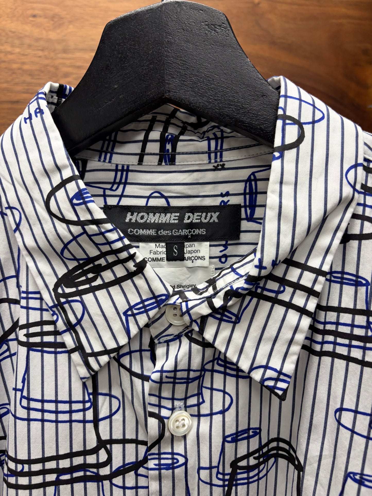 2021 Comme Des Garçons Homme Deux ‘Hats Without Owners’ Pinstripe Shirt