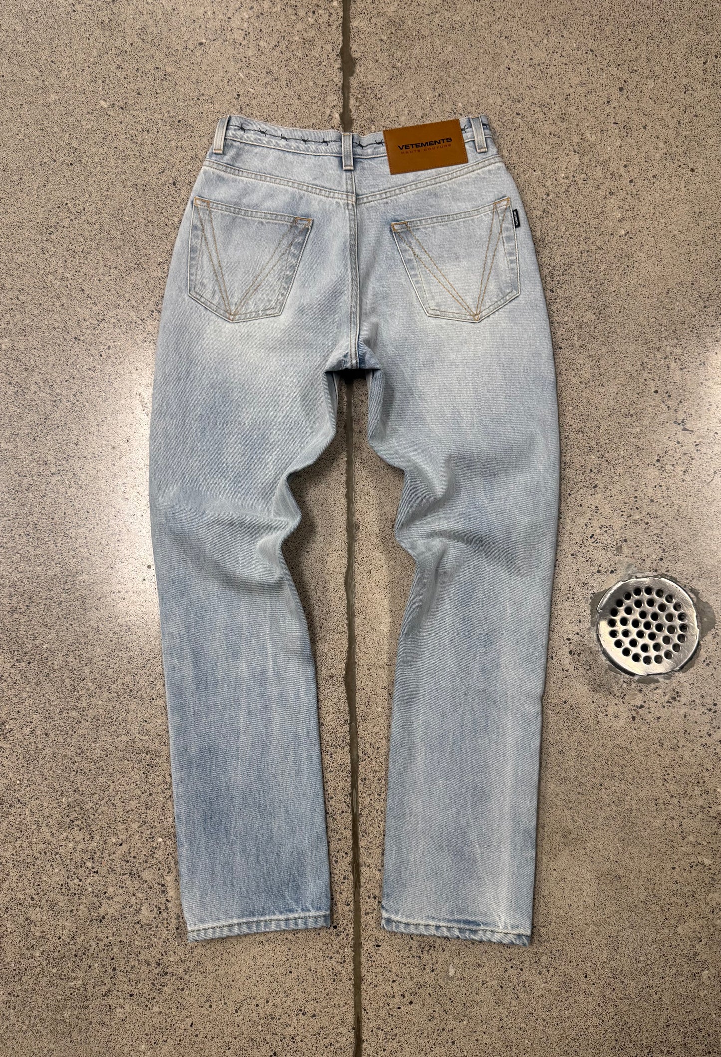 Vetements ‘Tattoo’ Light Wash Blue Denim