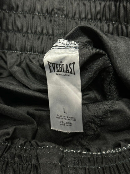 2019 Saint Laurent x Everlast Black Satin Boxing Shorts