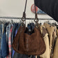 2000s Dolce & Gabbana Brown Suede/Woven Leather ‘Tusk’ Bag