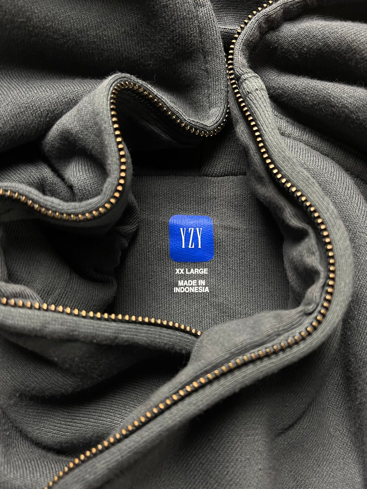 Yeezy x Gap Zip Up Heavyweight Cotton Washed Dark Gray Hoodie