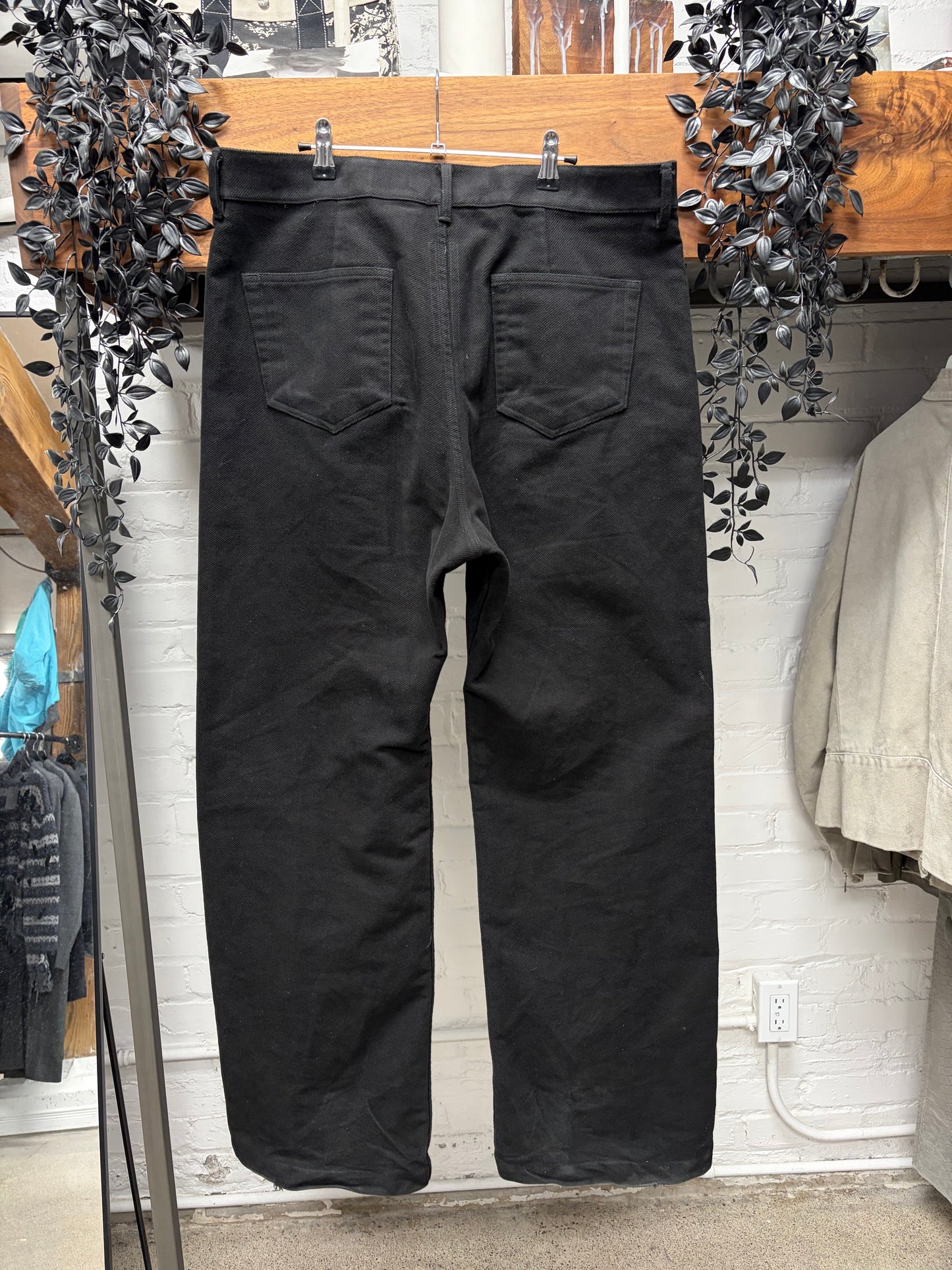 AW2024 Rick Owens ‘Geth’ Black Wide Leg Denim
