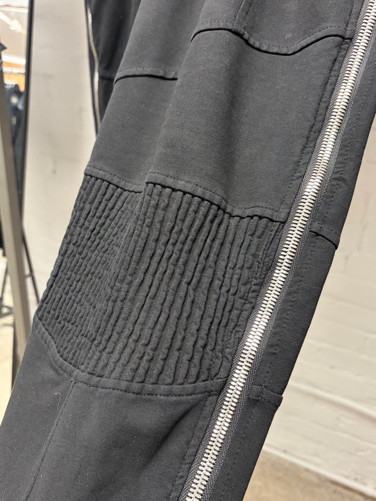 Balmain Side-Zip Black Drawstring Sweatpants