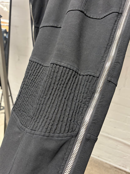 Balmain Side-Zip Black Drawstring Sweatpants