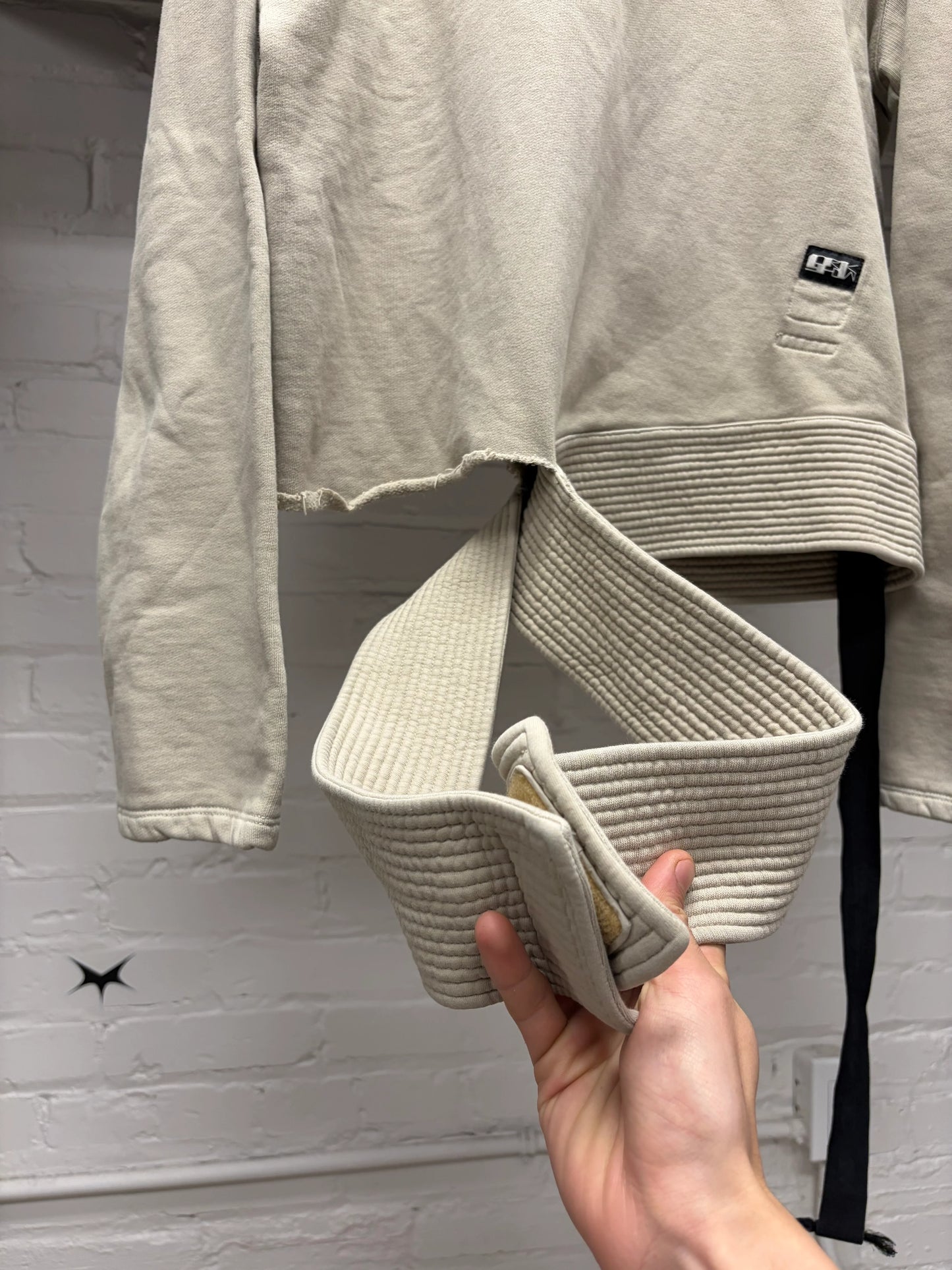 Rick Owens DRKSHDW ‘Creatch Strap’ Pearl Cotton Sweatshirt