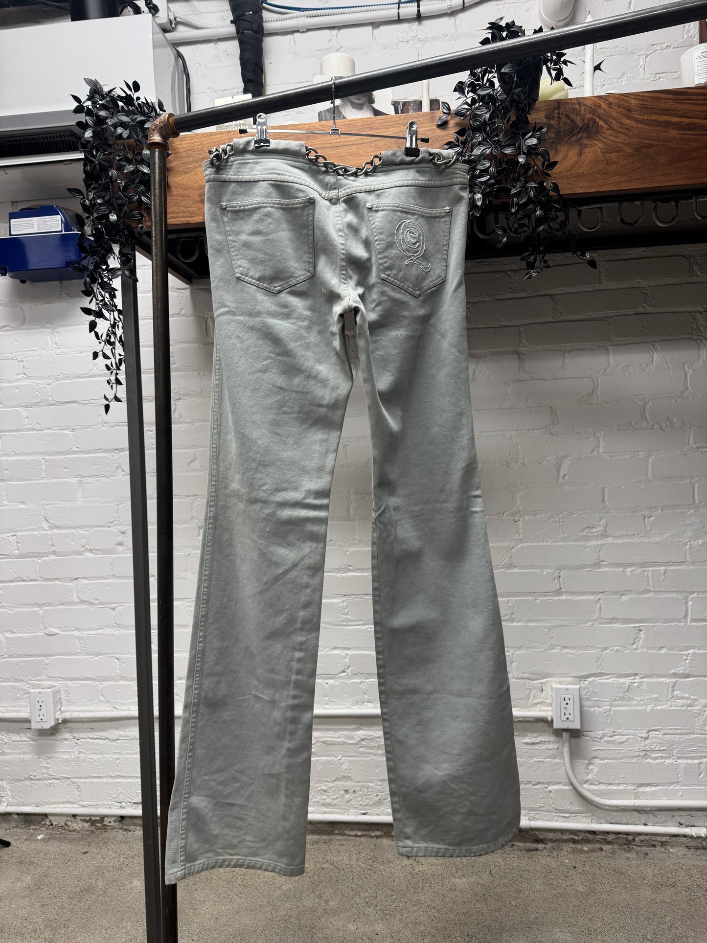 SS2006 Alexander McQueen ‘Chain Belt’ Flared Denim