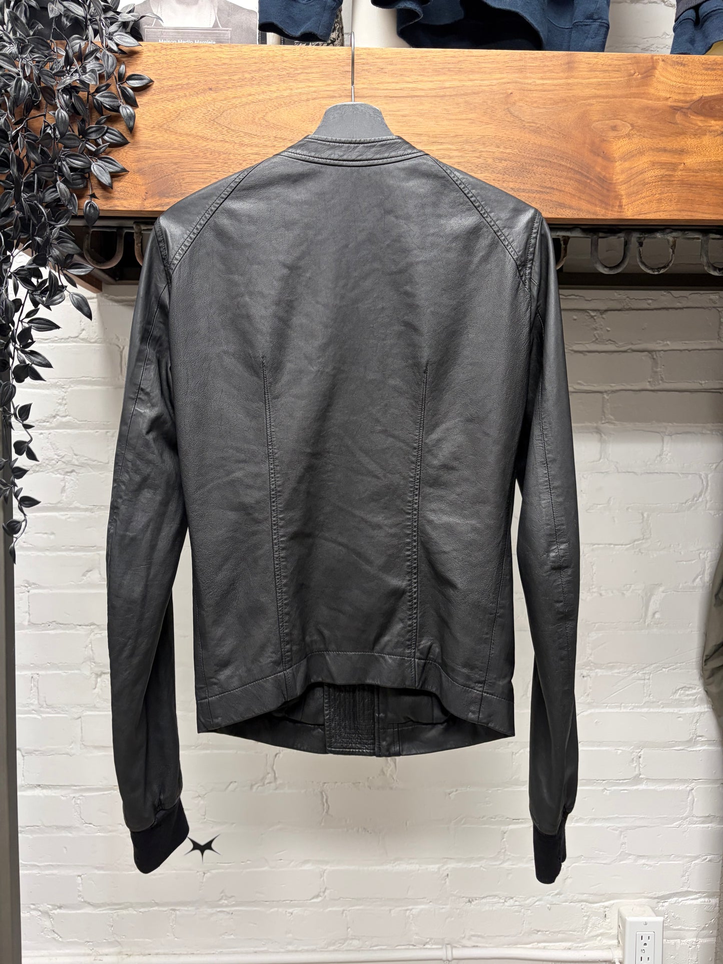 SS2009 Rick Owens ‘Strutter’ Black Lambskin Leather Panelled Moto-Jacket