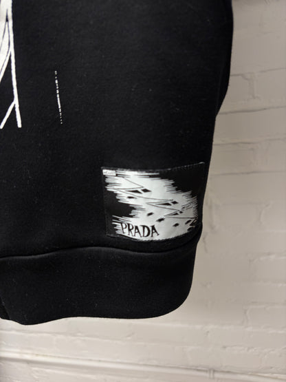 SS2018 Prada ‘Comic Strip’ Black/White Graphic Zip-Up Hoodie