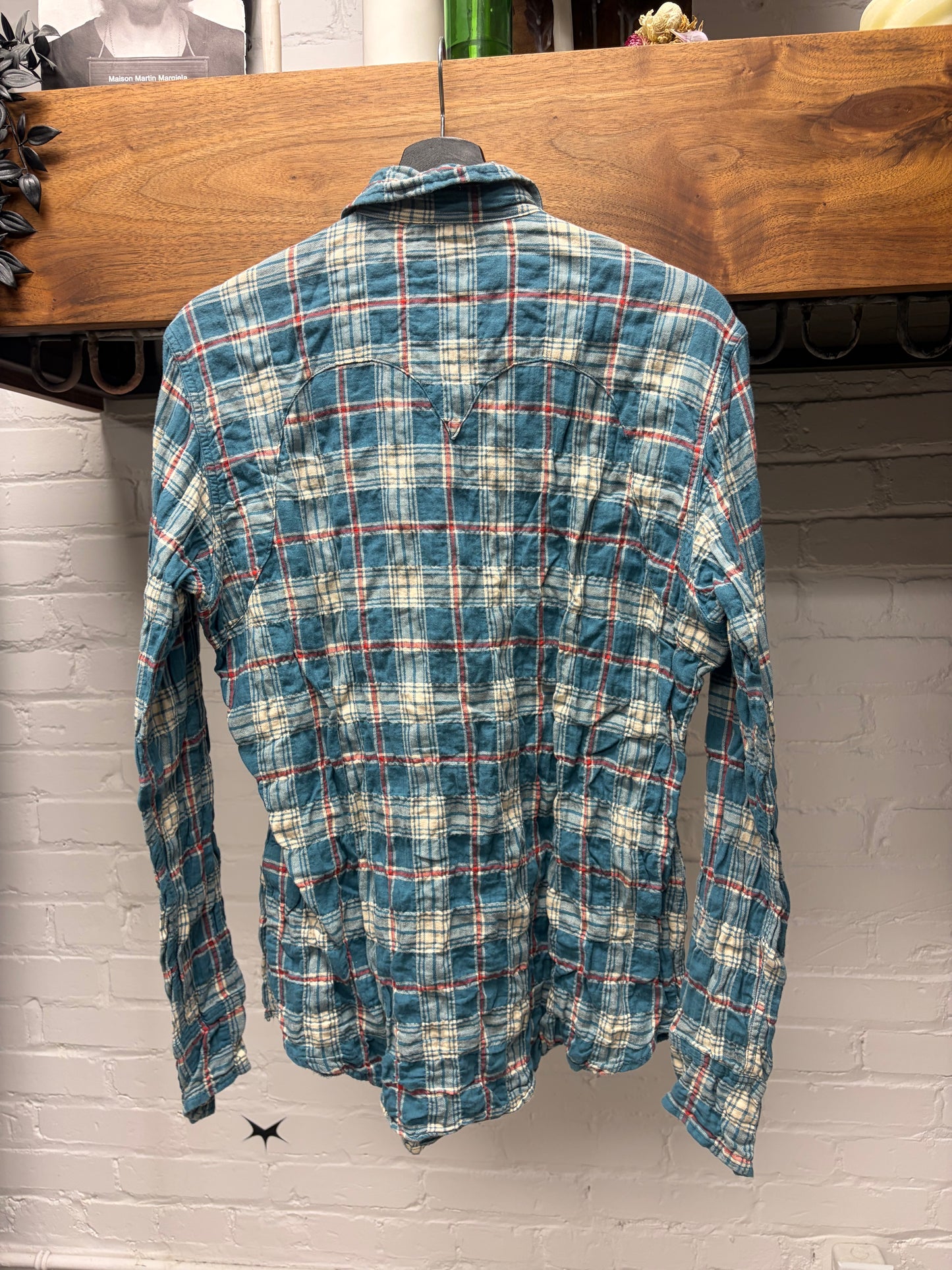 Kapital ‘Scruched’ Plaid Button Snap Western Detailed Shirt