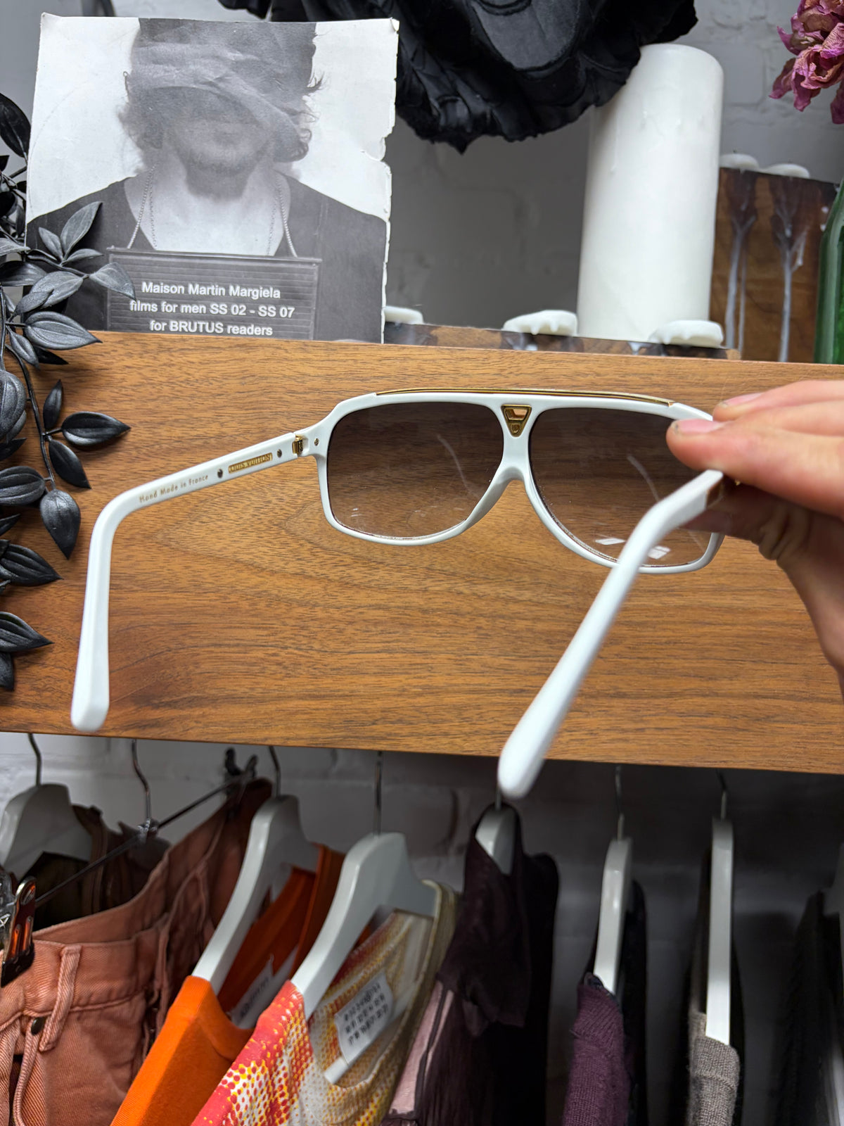 2008 Louis Vuitton ‘Evidence’ Gold/White Aviator Sunglasses